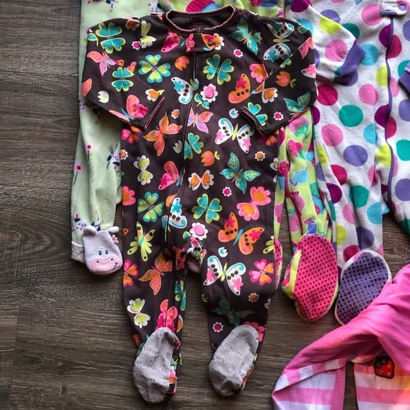 Children’s Place Girls’ Fleece Footie Sleeper Set - Picture 5 of 12